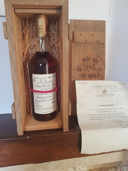 WHISKY MACALLAN 1940 RED RIBBON 43% RINALDI 1981