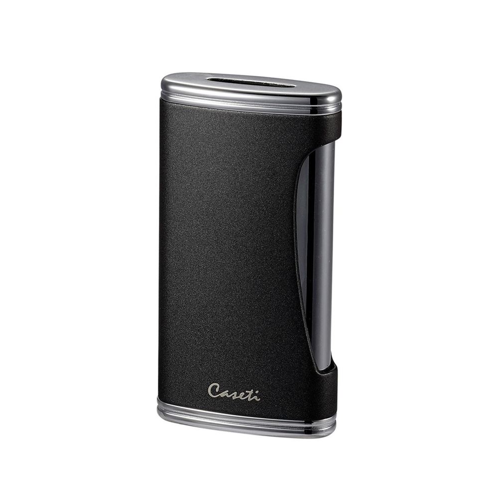 LIGHTER CASETI WIDE FLAT FLAME CHROME BLACK MAT