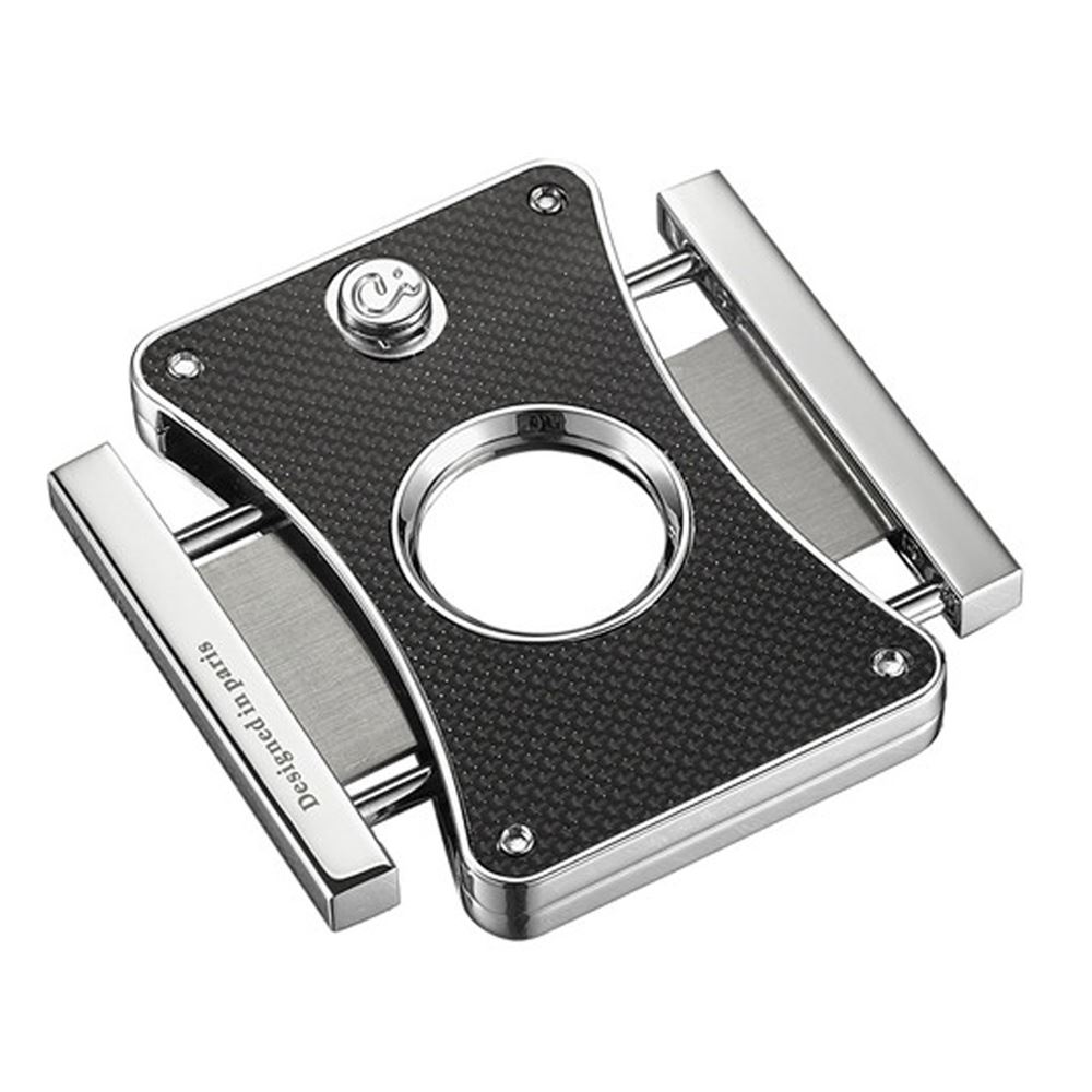 CIGAR CUTTER CASETI CHROME PLATED BLACK CARBON