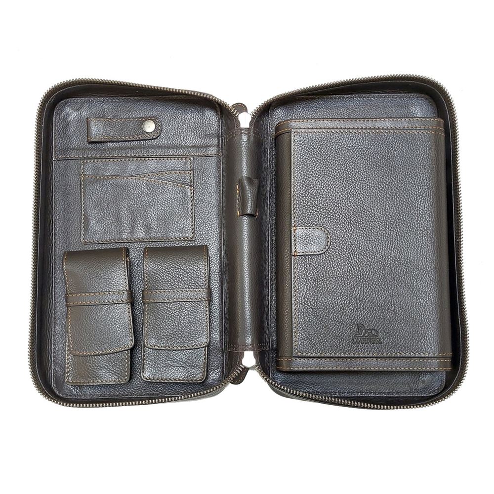CIGAR CASE Lubinski Cuir Combi Brown 5 Cigars