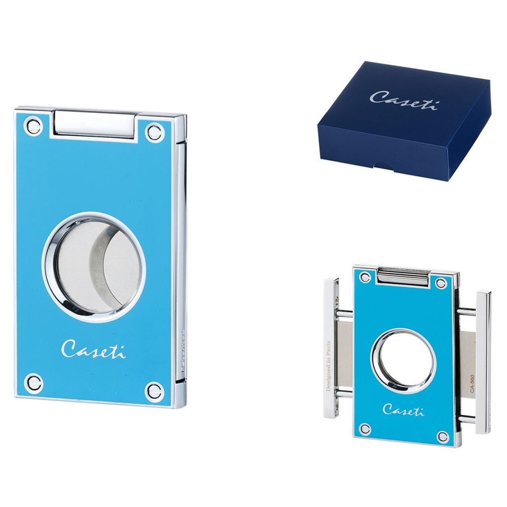 CIGAR CUTTER CASETI PARIS 2 BLADES BLUE LIGHT