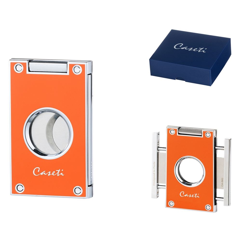 CIGAR CUTTER CASETI PARIS 2 BLADES ORANGE