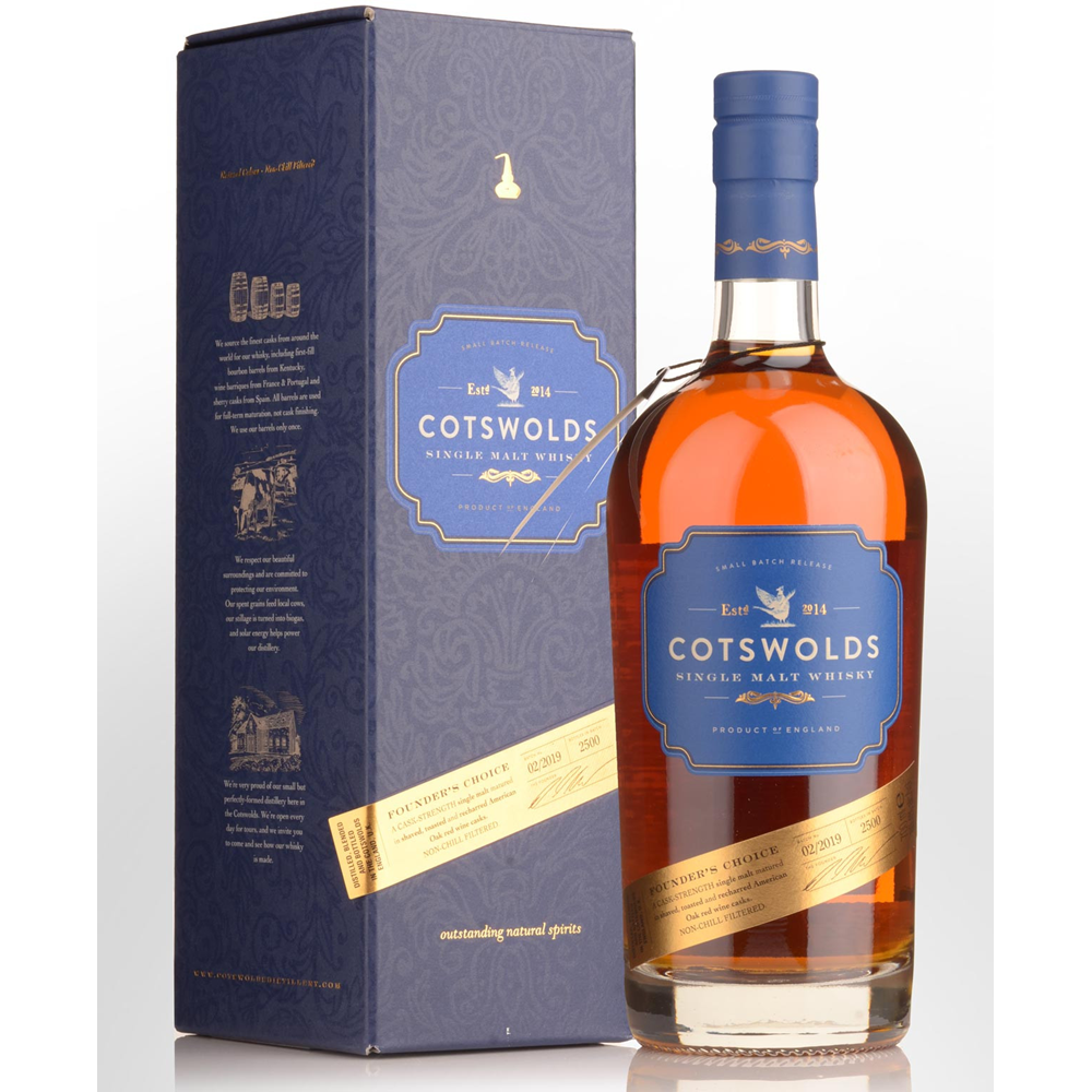 WHISKY COTSWOLDS FOUNDER'S CHOICE CASK STRENGHT. 60,9%