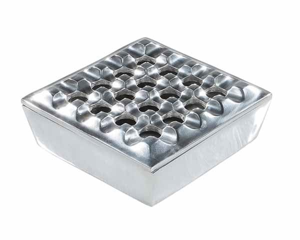 ASHTRAY SQUARE GRID POLISHED 9466