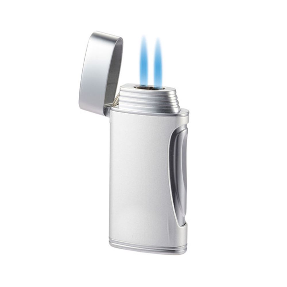 LIGHTER CASETI DOUBLE JET CHROME SILVER MAT