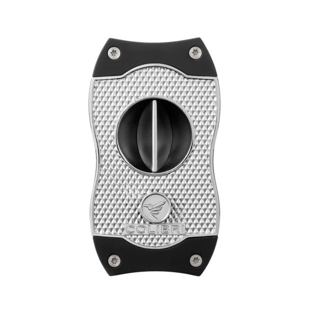 CIGAR CUTTER COLIBRI V CUT DIAMOND CHROME BLACK