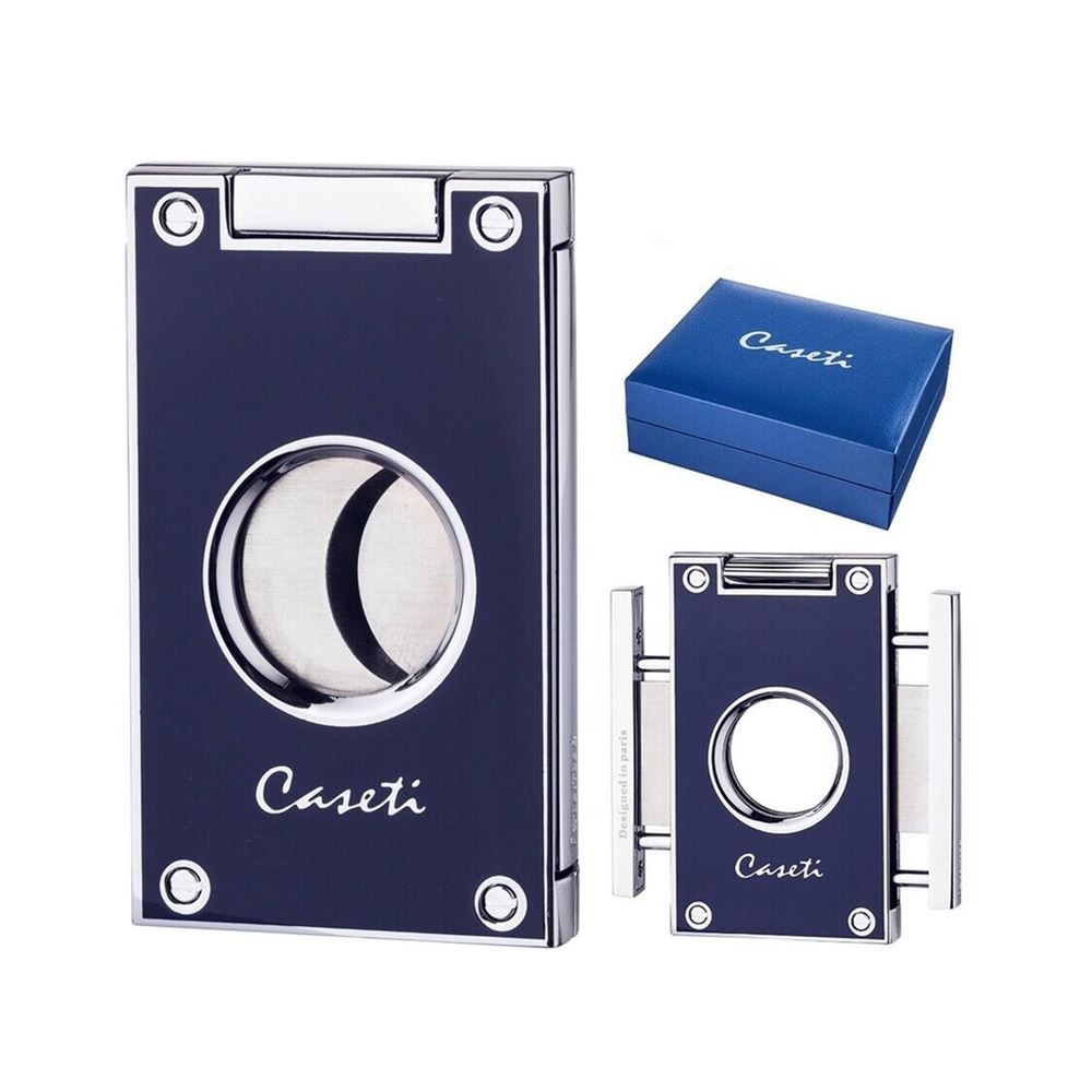 CIGAR CUTTER CASETI PARIS 2 BLADES BLUE