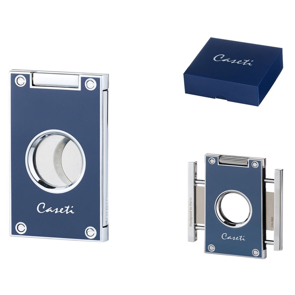 CIGAR CUTTER CASETI PARIS 2 BLADES BLUE GREY